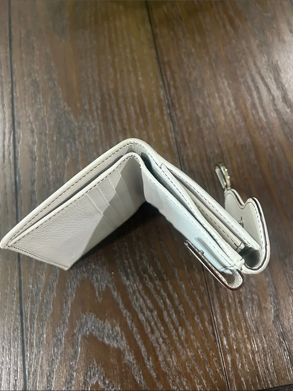 Christian Dior Vintage White Leather Gaucho Saddle Flap Wallet
